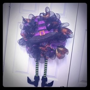 Witch handmade deco mesh wreath